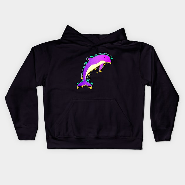 bubbly dolphin Kids Hoodie by dwalikur